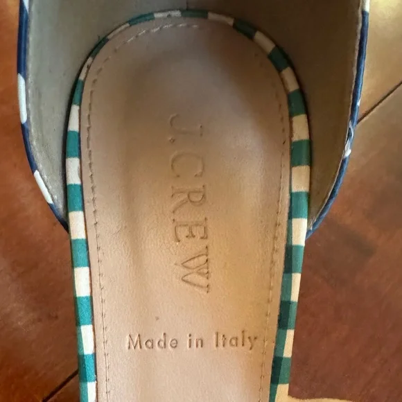 J. Crew Multicolor Gingham Block Heel Sandals - Picture 9 of 10